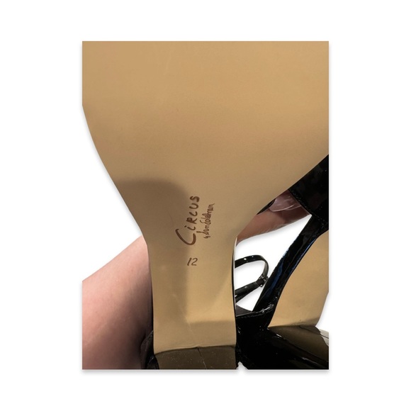 Circus by Sam Edelman Rosa Black Patent Mary Jane ankle strap heels size 12 - Picture 8 of 10